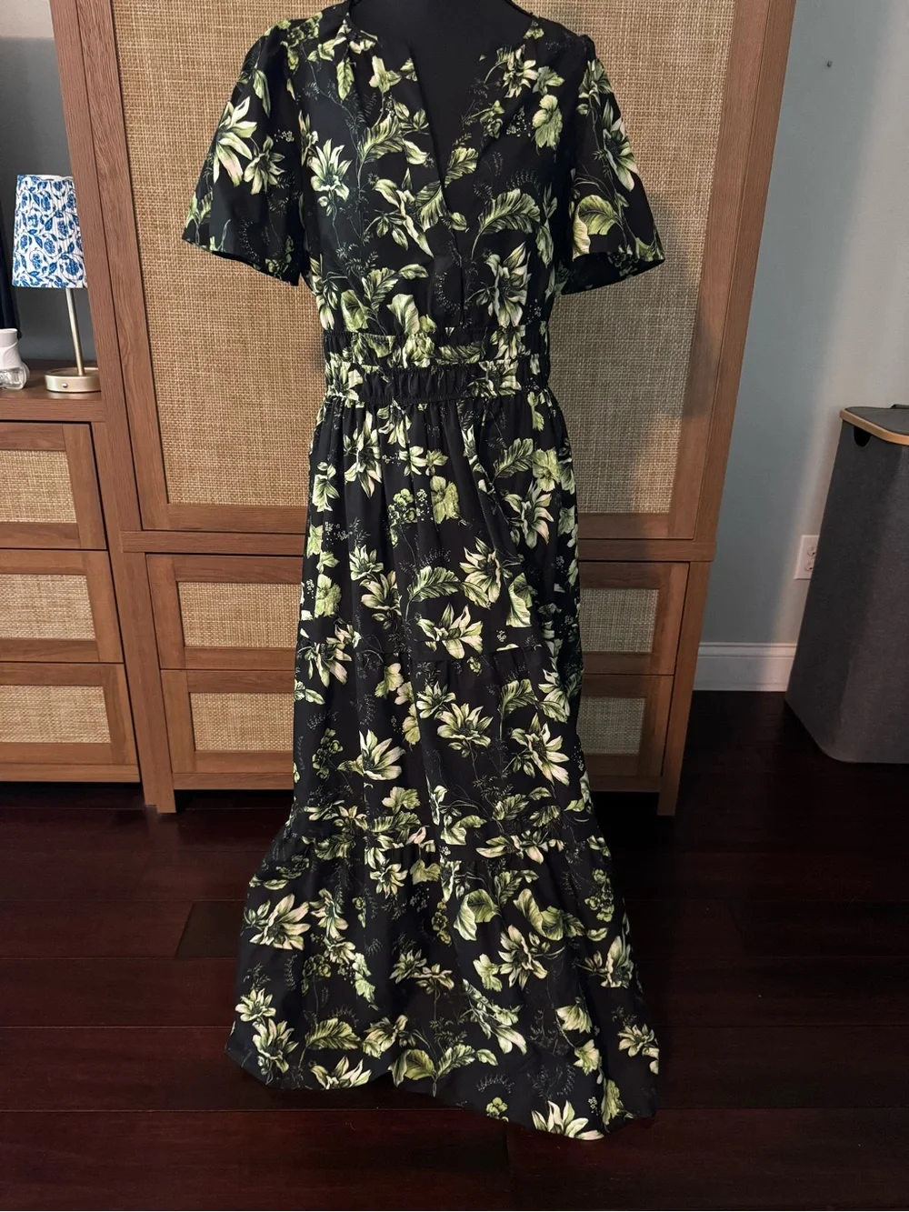 Anthropologie Black Maxi Dress with Floral Print - Picture 3 of 7